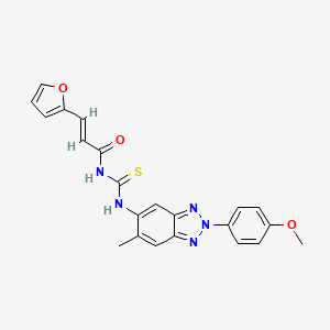 molecular formula C22H19N5O3S B3511406 3-(2-furyl)-N-({[2-(4-methoxyphenyl)-6-methyl-2H-1,2,3-benzotriazol-5-yl]amino}carbonothioyl)acrylamide 