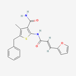 molecular formula C20H18N2O3S B3511423 5-benzyl-2-{[3-(2-furyl)acryloyl]amino}-4-methyl-3-thiophenecarboxamide 