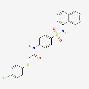 molecular formula C24H19ClN2O3S2 B3511435 2-[(4-chlorophenyl)thio]-N-{4-[(1-naphthylamino)sulfonyl]phenyl}acetamide 