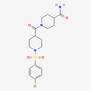 molecular formula C18H24BrN3O4S B3511446 1-({1-[(4-Bromophenyl)sulfonyl]piperidin-4-yl}carbonyl)piperidine-4-carboxamide 