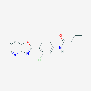 molecular formula C16H14ClN3O2 B351145 N-(3-chloro-4-[1,3]oxazolo[4,5-b]pyridin-2-ylphenyl)butanamide CAS No. 929961-70-6