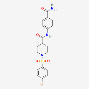 1-[(4-bromophenyl)sulfonyl]-N-(4-carbamoylphenyl)piperidine-4-carboxamide