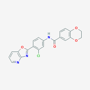 molecular formula C21H14ClN3O4 B351146 N-(3-chloro-4-[1,3]oxazolo[4,5-b]pyridin-2-ylphenyl)-2,3-dihydro-1,4-benzodioxine-6-carboxamide CAS No. 929971-00-6