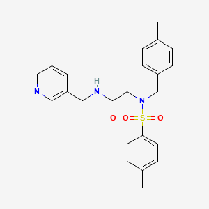 molecular formula C23H25N3O3S B3511464 2-[(4-methylphenyl)methyl-(4-methylphenyl)sulfonylamino]-N-(pyridin-3-ylmethyl)acetamide 