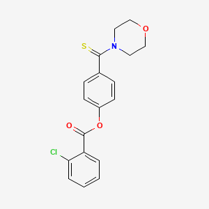 4-(4-morpholinylcarbonothioyl)phenyl 2-chlorobenzoate