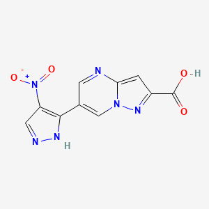 molecular formula C10H6N6O4 B3511494 6-(4-nitro-1H-pyrazol-3-yl)pyrazolo[1,5-a]pyrimidine-2-carboxylic acid 