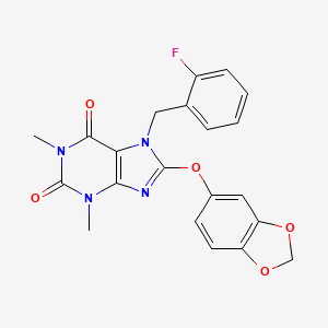 8-(1,3-benzodioxol-5-yloxy)-7-(2-fluorobenzyl)-1,3-dimethyl-3,7-dihydro-1H-purine-2,6-dione