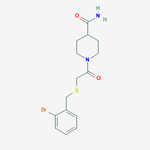 molecular formula C15H19BrN2O2S B3511514 1-{[(2-Bromobenzyl)sulfanyl]acetyl}piperidine-4-carboxamide 