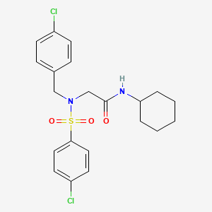 2-{N-[(4-chlorophenyl)methyl]-4-chlorobenzenesulfonamido}-N-cyclohexylacetamide