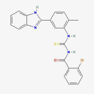 molecular formula C22H17BrN4OS B3511542 1-[5-(1H-1,3-BENZODIAZOL-2-YL)-2-METHYLPHENYL]-3-(2-BROMOBENZOYL)THIOUREA 