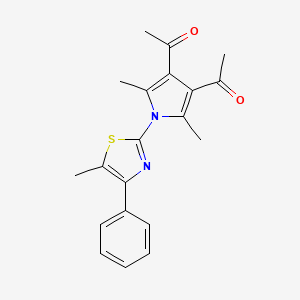 molecular formula C20H20N2O2S B3511550 1-[4-acetyl-2,5-dimethyl-1-(5-methyl-4-phenyl-1,3-thiazol-2-yl)pyrrol-3-yl]ethanone 