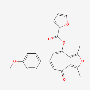 6-(4-methoxyphenyl)-1,3-dimethyl-4-oxo-4H-cyclohepta[c]furan-8-yl 2-furoate