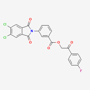 2-(4-FLUOROPHENYL)-2-OXOETHYL 3-(5,6-DICHLORO-1,3-DIOXOISOINDOL-2-YL)BENZOATE