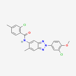 2-chloro-N-[2-(3-chloro-4-methoxyphenyl)-6-methyl-2H-1,2,3-benzotriazol-5-yl]-4-methylbenzamide