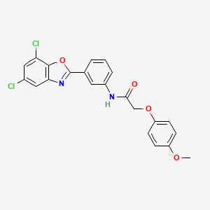 molecular formula C22H16Cl2N2O4 B3511588 N-[3-(5,7-dichloro-1,3-benzoxazol-2-yl)phenyl]-2-(4-methoxyphenoxy)acetamide 