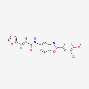 molecular formula C21H15ClN2O4 B3511589 N-[2-(3-chloro-4-methoxyphenyl)-1,3-benzoxazol-5-yl]-3-(2-furyl)acrylamide 