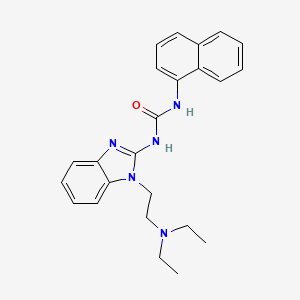 molecular formula C24H27N5O B3511592 1-[1-[2-(Diethylamino)ethyl]benzimidazol-2-yl]-3-naphthalen-1-ylurea 