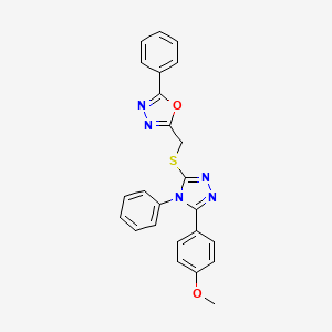 2-[[5-(4-methoxyphenyl)-4-phenyl-1,2,4-triazol-3-yl]sulfanylmethyl]-5-phenyl-1,3,4-oxadiazole