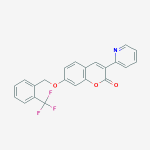 3-(2-pyridinyl)-7-{[2-(trifluoromethyl)benzyl]oxy}-2H-chromen-2-one