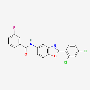 N-[2-(2,4-dichlorophenyl)-1,3-benzoxazol-5-yl]-3-fluorobenzamide