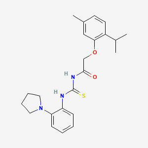 molecular formula C23H29N3O2S B3511638 2-[5-methyl-2-(propan-2-yl)phenoxy]-N-{[2-(pyrrolidin-1-yl)phenyl]carbamothioyl}acetamide 