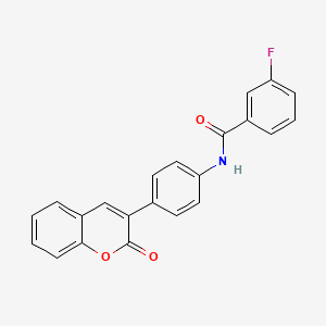 3-fluoro-N-[4-(2-oxo-2H-chromen-3-yl)phenyl]benzamide