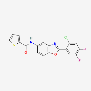 molecular formula C18H9ClF2N2O2S B3511656 N-[2-(2-chloro-4,5-difluorophenyl)-1,3-benzoxazol-5-yl]-2-thiophenecarboxamide 