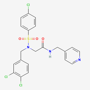 molecular formula C21H18Cl3N3O3S B3511676 N~2~-[(4-chlorophenyl)sulfonyl]-N~2~-(3,4-dichlorobenzyl)-N-(pyridin-4-ylmethyl)glycinamide 