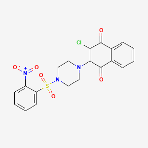 molecular formula C20H16ClN3O6S B3511688 2-chloro-3-{4-[(2-nitrophenyl)sulfonyl]-1-piperazinyl}naphthoquinone 