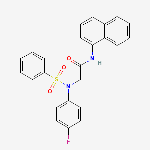 molecular formula C24H19FN2O3S B3511711 N~2~-(4-fluorophenyl)-N~1~-1-naphthyl-N~2~-(phenylsulfonyl)glycinamide 