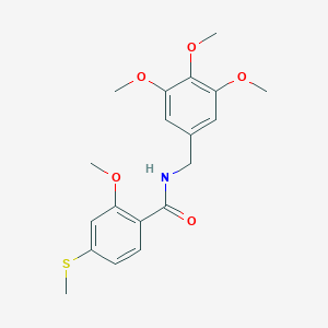 molecular formula C19H23NO5S B3511733 2-methoxy-4-(methylsulfanyl)-N-[(3,4,5-trimethoxyphenyl)methyl]benzamide 