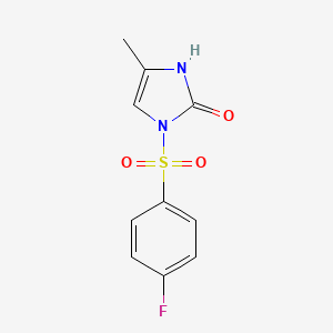 molecular formula C10H9FN2O3S B3511734 1-[(4-fluorophenyl)sulfonyl]-4-methyl-1,3-dihydro-2H-imidazol-2-one 