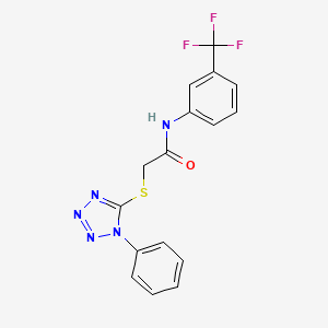 2-(1-phenyltetrazol-5-yl)sulfanyl-N-[3-(trifluoromethyl)phenyl]acetamide