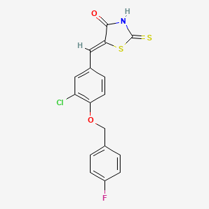 5-{3-chloro-4-[(4-fluorobenzyl)oxy]benzylidene}-2-thioxo-1,3-thiazolidin-4-one