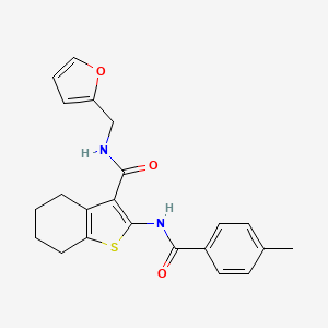 molecular formula C22H22N2O3S B3511794 N-(2-furylmethyl)-2-[(4-methylbenzoyl)amino]-4,5,6,7-tetrahydro-1-benzothiophene-3-carboxamide CAS No. 618071-70-8