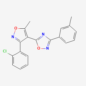 molecular formula C19H14ClN3O2 B3511809 5-[3-(2-Chlorophenyl)-5-methyl-1,2-oxazol-4-yl]-3-(3-methylphenyl)-1,2,4-oxadiazole 