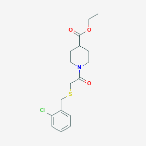 molecular formula C17H22ClNO3S B3511875 ethyl 1-{[(2-chlorobenzyl)thio]acetyl}-4-piperidinecarboxylate 