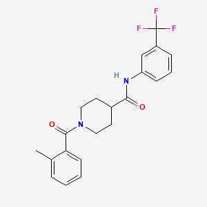 1-(2-methylbenzoyl)-N-[3-(trifluoromethyl)phenyl]piperidine-4-carboxamide