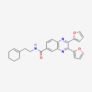 molecular formula C25H23N3O3 B3511892 N-[2-(cyclohexen-1-yl)ethyl]-2,3-bis(furan-2-yl)quinoxaline-6-carboxamide 