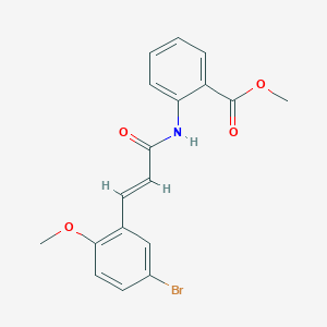 molecular formula C18H16BrNO4 B3511905 methyl 2-{[(2E)-3-(5-bromo-2-methoxyphenyl)prop-2-enoyl]amino}benzoate 