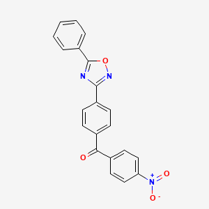 molecular formula C21H13N3O4 B3511910 (4-Nitrophenyl)-[4-(5-phenyl-1,2,4-oxadiazol-3-yl)phenyl]methanone 