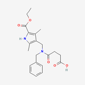 molecular formula C21H26N2O5 B3511965 3-[BENZYL({[5-(ETHOXYCARBONYL)-2,4-DIMETHYL-1H-PYRROL-3-YL]METHYL})CARBAMOYL]PROPANOIC ACID 