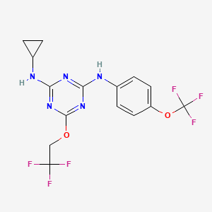 N-cyclopropyl-6-(2,2,2-trifluoroethoxy)-N'-[4-(trifluoromethoxy)phenyl]-1,3,5-triazine-2,4-diamine