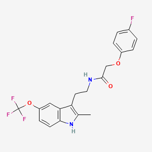 molecular formula C20H18F4N2O3 B3512007 2-(4-fluorophenoxy)-N-{2-[2-methyl-5-(trifluoromethoxy)-1H-indol-3-yl]ethyl}acetamide 