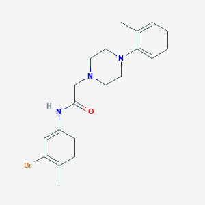 molecular formula C20H24BrN3O B3512020 N-(3-bromo-4-methylphenyl)-2-[4-(2-methylphenyl)piperazin-1-yl]acetamide 