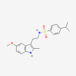 molecular formula C21H26N2O3S B3512027 N-[2-(5-METHOXY-2-METHYL-1H-INDOL-3-YL)ETHYL]-4-(PROPAN-2-YL)BENZENE-1-SULFONAMIDE 