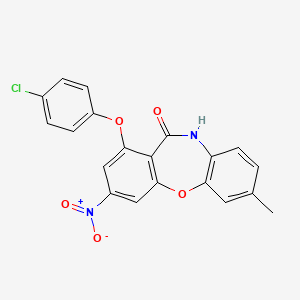 molecular formula C20H13ClN2O5 B3512047 1-(4-chlorophenoxy)-7-methyl-3-nitrodibenzo[b,f][1,4]oxazepin-11(10H)-one 