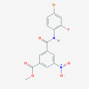 molecular formula C15H10BrFN2O5 B3512092 methyl 3-{[(4-bromo-2-fluorophenyl)amino]carbonyl}-5-nitrobenzoate 