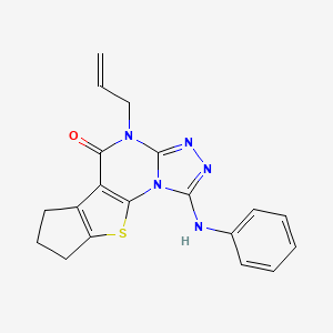 3-Anilino-7-prop-2-enyl-15-thia-2,4,5,7-tetrazatetracyclo[7.6.0.02,6.010,14]pentadeca-1(9),3,5,10(14)-tetraen-8-one