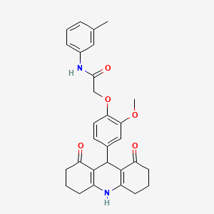 2-[4-(1,8-dioxo-2,3,4,5,6,7,9,10-octahydroacridin-9-yl)-2-methoxyphenoxy]-N-(3-methylphenyl)acetamide